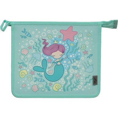Папка для тетрадей  Русалка,А5, молния, пластик, ПТ-735