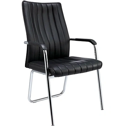 Конференц-кресло BN_TQ_Echair-811 VPU кожзам черный, хром