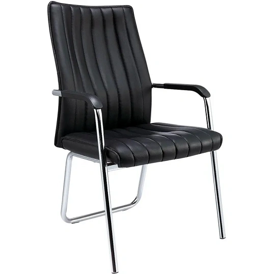 Конференц-кресло BN_TQ_Echair-811 VPU кожзам черный, хром