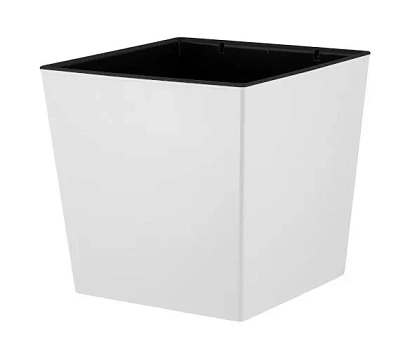Горшок д/цветов InGreen London CUBE 11,6л c дренаж.вставк,бел IG780110048
