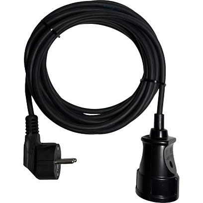 Удлинитель PROGIX PG116 1р/3м/1,5кВт/6А заземление, черный, ПВС 3х0.75