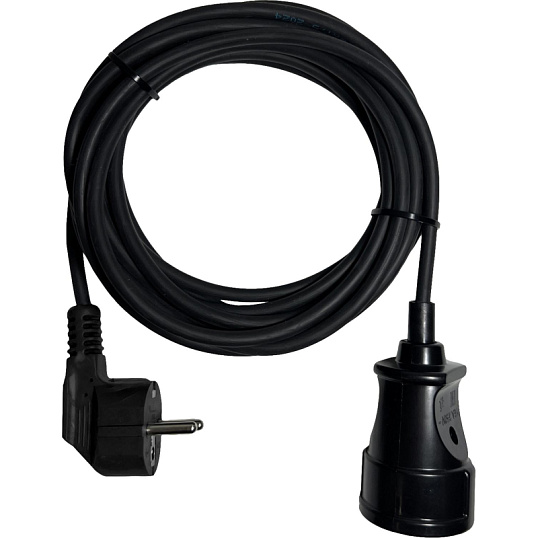 Удлинитель PROGIX PG116 1р/3м/1,5кВт/6А заземление, черный, ПВС 3х0.75
