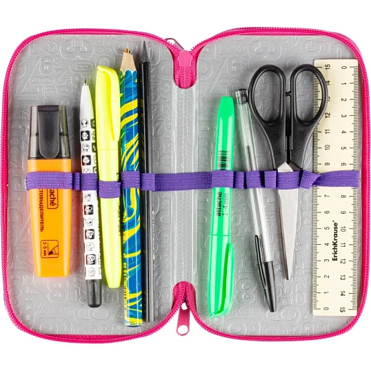 Пенал двухсекционный большой тканевый торец ПО-090, МИЛАЯ БЛОНДИНКА 2025