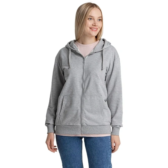 Толстовка на молнии с капюшоном Siverga 2.0,серый меланж, S