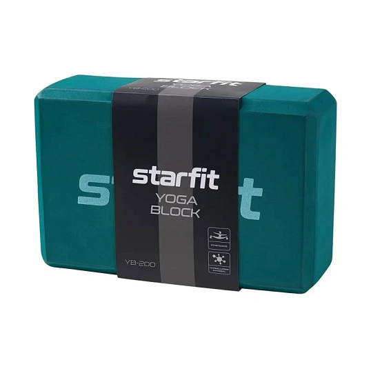 Блок для йоги STARFIT YB-200EVA,8см,22,5х15см,изумр,ЦБ-00001691/ЦБ-00003535