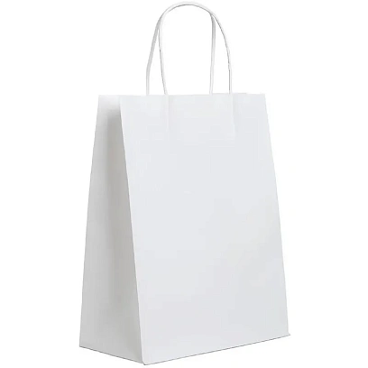 Пакет бумажный 330х180х345 мм, 80 гр/м2, с круч. ручками, белый, 200 шт/уп