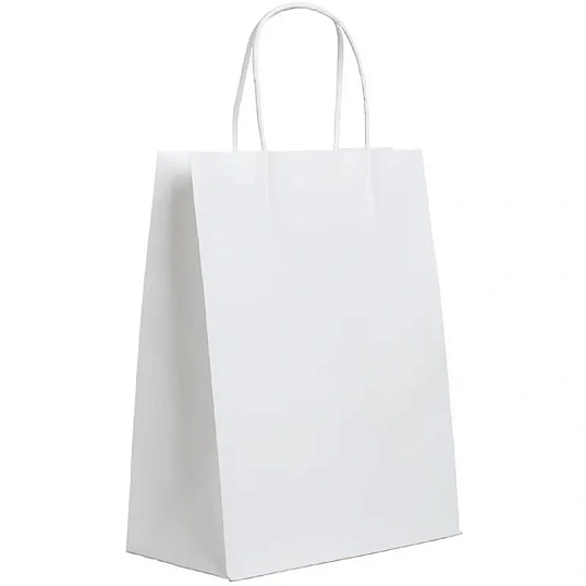 Пакет бумажный 330х180х345 мм, 80 гр/м2, с круч. ручками, белый, 200 шт/уп