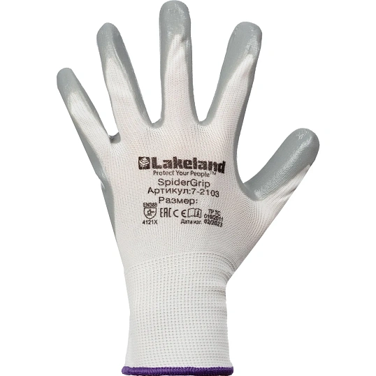 Перчатки защит. полиэфирн. Lakeland SpiderGrip 7-2103 с нитр.покр. р.XL