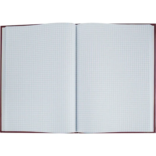 Книга учета Attache А4 96л в клетку блок офсет, бумвинил бордовый
