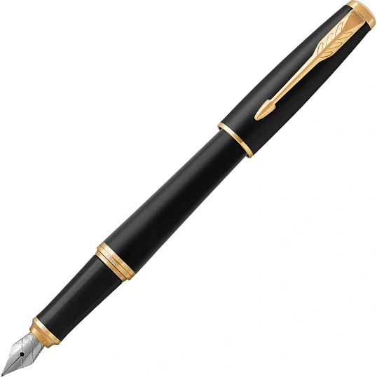 Ручка перьевая Parker Urban Muted Black GT 0,8мм,синий,подар.кор.,1931593