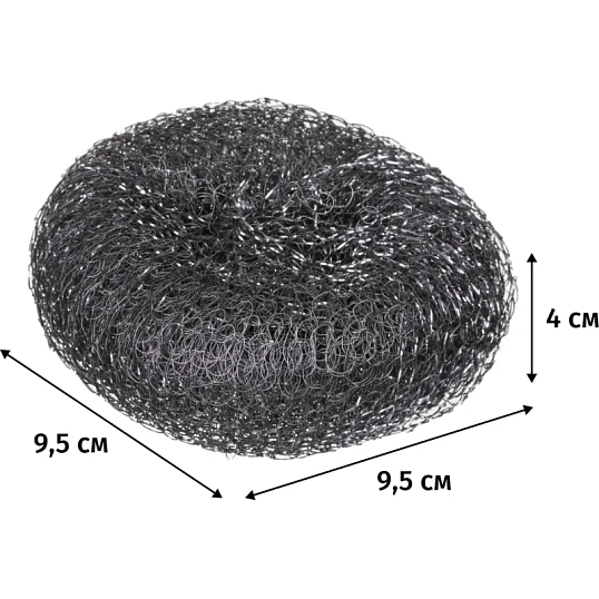 Губка-мочалка металлическая большая D=9,5см.,вес=34,8гр. PACLAN