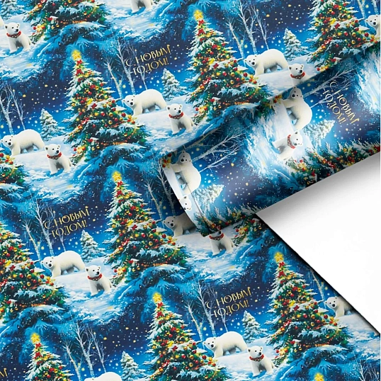 Бумага упаковочная для сувен. продукции с рисунком, 80г/м2 100х70 арт.95221