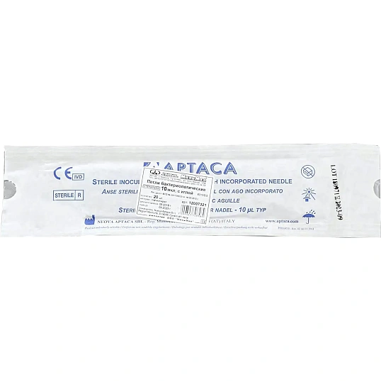 Петля м/б 10 мкл с иглой, стерил., Aptaca 12007321, 20 шт/уп