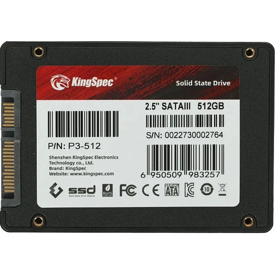 SSD Накопитель Kingspec SATA-III 512GB 2.5(P3-512)