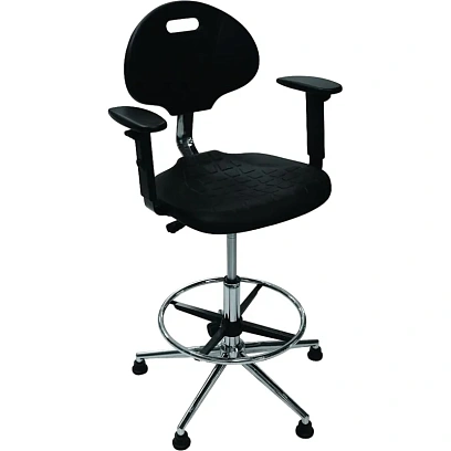 Стул лаб. Pro industrial с подл. полиур. черный, хром (S30299091300)