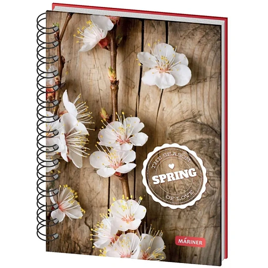 Бизнес-тетрадь Spring А5,120л, клетка, Mariner на спирали, 0018