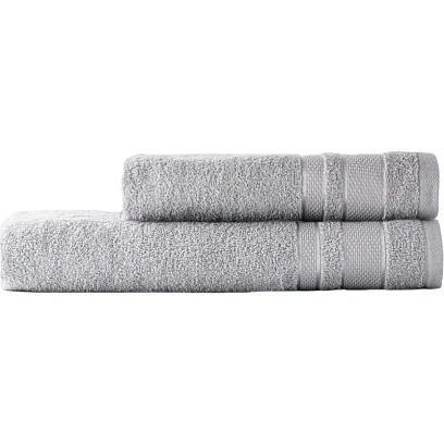Набор полотенец 2шт. (50х90, 70х130) Cottonika.Кристи, св.серый