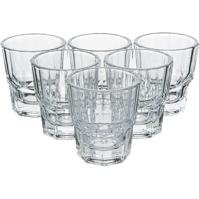 Набор стаканов СЕРЕНИТИ 45 мл для крепких напитков, стекло,6 шт