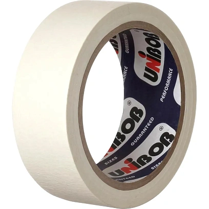 Клейкая лента малярная 25мм х 25м белая, креппированная