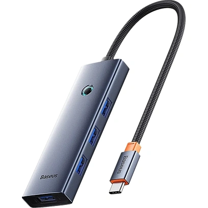 Разветвитель USB Baseus UltraJoy 4-Port Sp.Grey USB-C-3.0+C B0005280B811-08