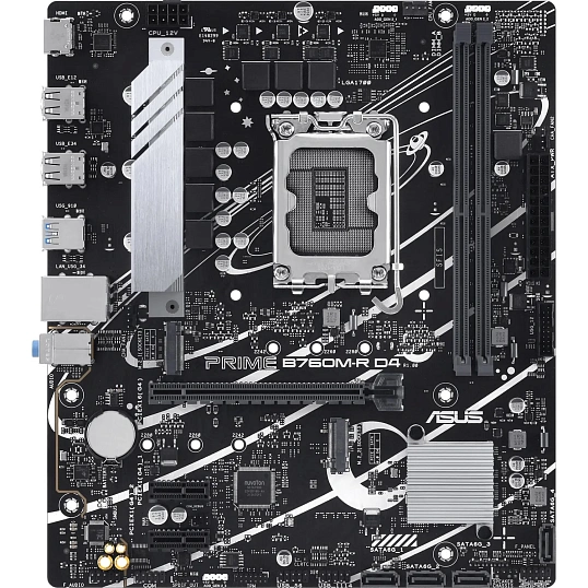 Материнская плата ASUS PRIME B760M-R D4 LGA1700 mATX 2xDDR4
