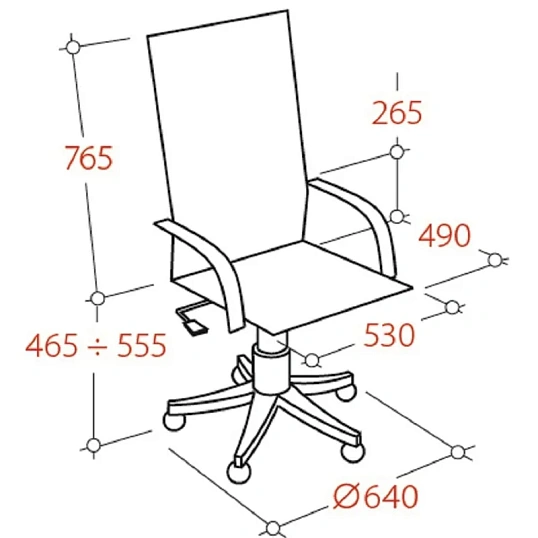 Кресло BN_Dt_EChair-575 TPU, кожзам черный, сетка черная