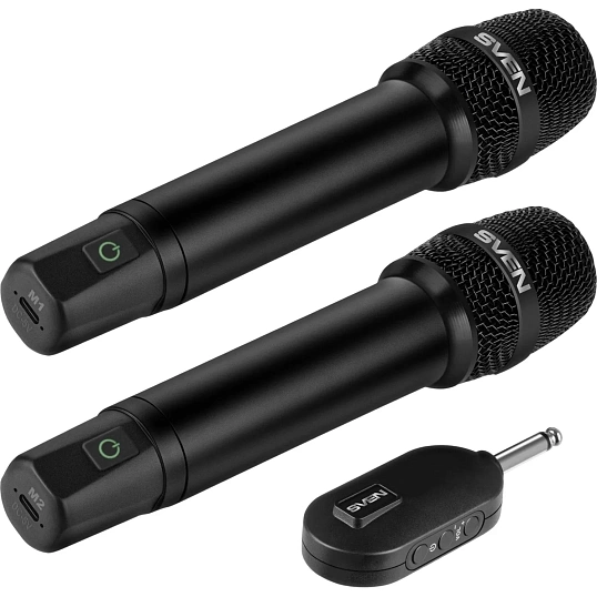 Набор радиомикрофонов Sven MK-742, 2.4GHz, 180mAh, черный