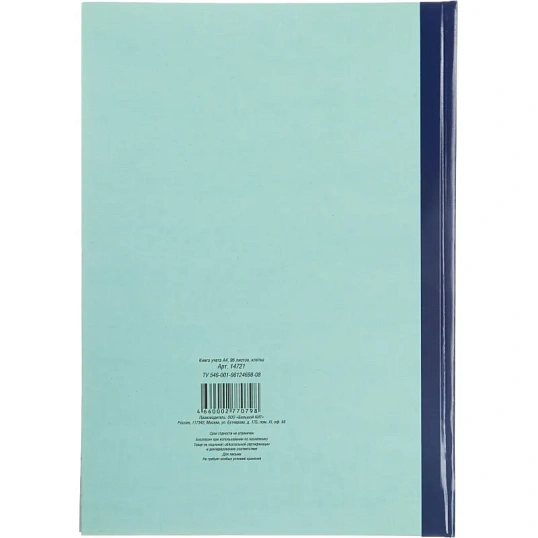 Книга учета амбарная в клетку 96л.обл.плотн.картон г/б