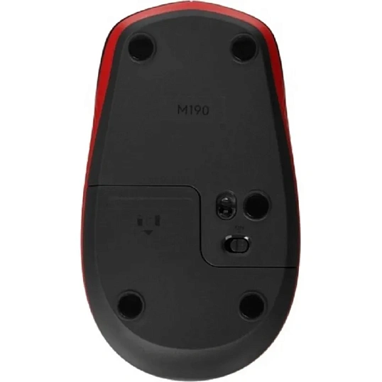 Мышь компьютерная Logitech M190, опт,беспров, USB, крас/чер