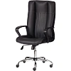 Кресло UT_Easy Chair Boston хром, (черн. подлок), кож/зам, черный, 36-6