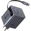 Зарядное устройство UGREEN X616 (65828),выдв каб,100W GaN,USB-C&A,сер косм