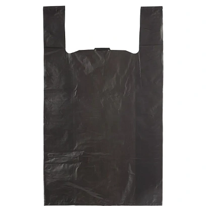 Пакет-майка усиленный ПНД, 40+18x70, черный, 30 мкм, 50 шт/уп,