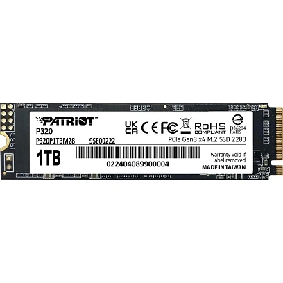 SSD накопитель Patriot P320 1TB M.2 2280 PCIe 3.0 x4(P320P1TBM28)