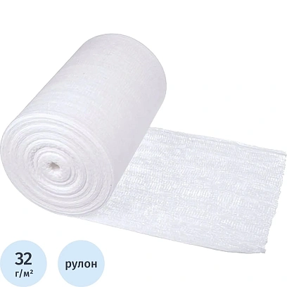 Марля медицинская отбеленная 1000мx90см, рулон, пл. 32г