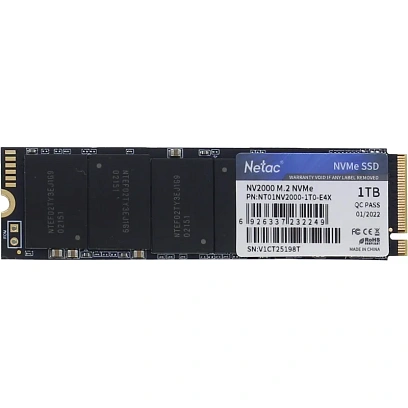 SSD накопитель Netac NV2000 PCIe 3 x4 M.2 2280 NVMe (NT01NV2000-1T0-E4X)