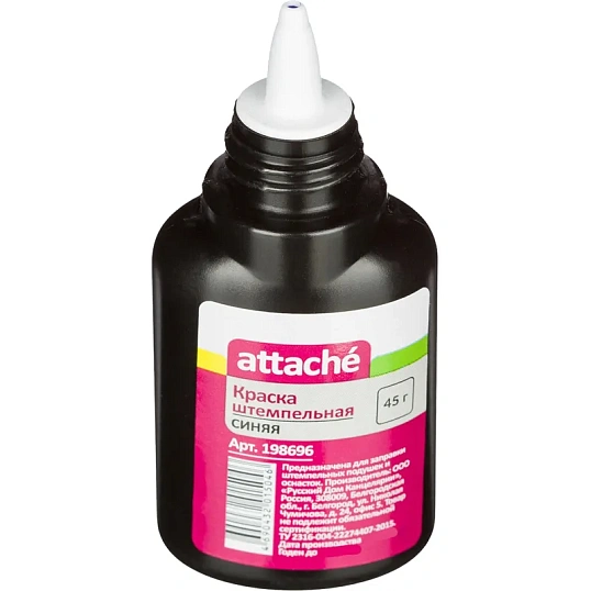 Краска штемпельная Attache синяя 45 гр