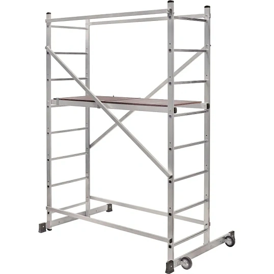 Лестница - вышка, алюминиевая, рабочая высота 3,2 м