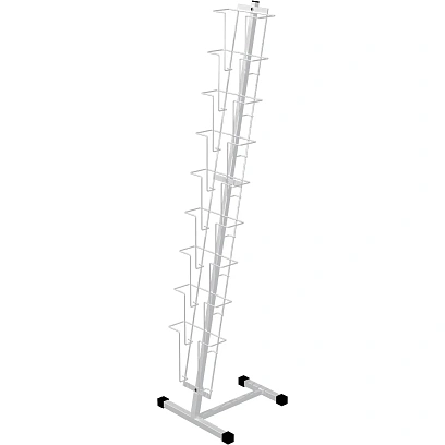 Стойка для брошюр К010 на 9 лотков А4 (410х390х1610 мм),белая