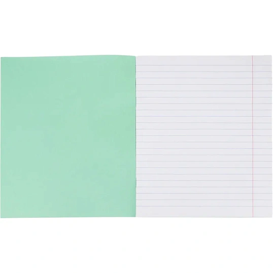 Тетрадь в зеленом офсете 18л.,  линия, штука, внутр.блок 100% белизна