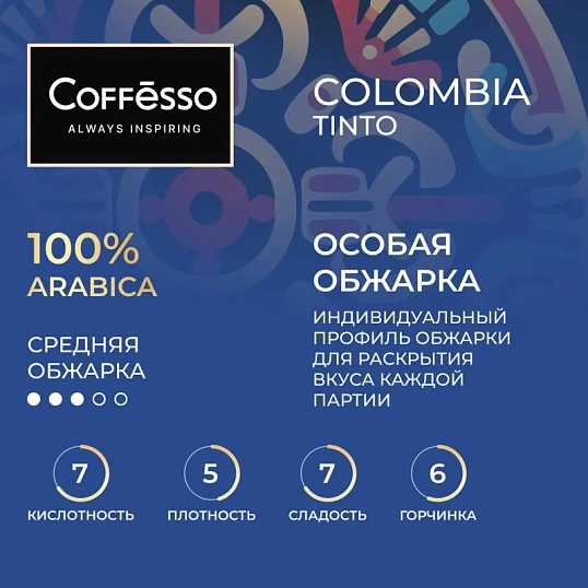 Кофе Coffesso Colombia Tinto дрип-пакет 5 шт/уп