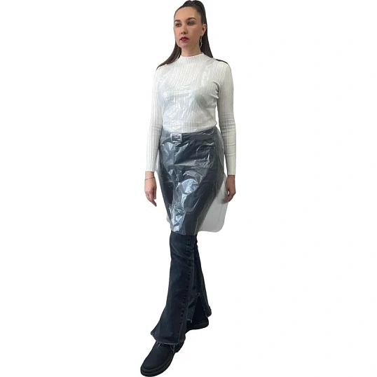 Фартук одноразовый ПНД 68х110см белый 8мкр 100шт/уп