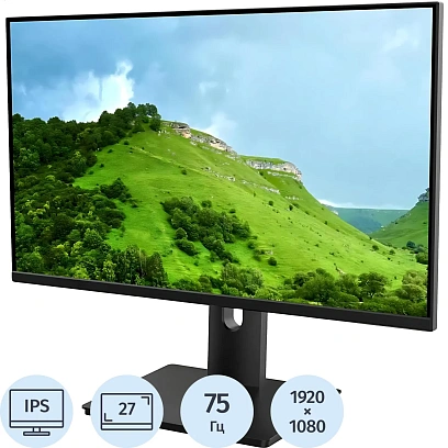 Монитор VALDAY RN27AVB (27/IPS/FHD/75Hz/HDMI/2xDP/VGA/VESA/Черный)