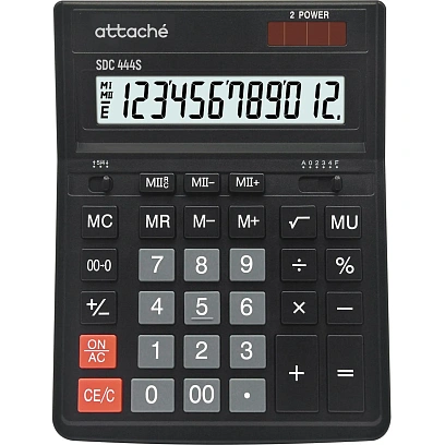 Калькулятор настольный Attache  SDC-444S 12-разрядный черный 158x206x33 мм
