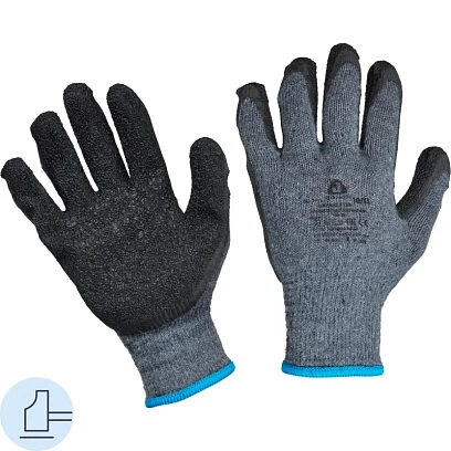 Перчатки трикотажные с дв.латекс. JetaSafety JL-101-M серые р.M (12 пар/уп)