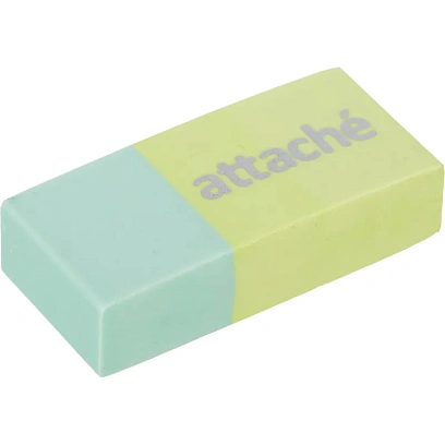 Ластик Attache Акварель прямоуг., 45x21x11мм, термопл.каучук, желто-голубой