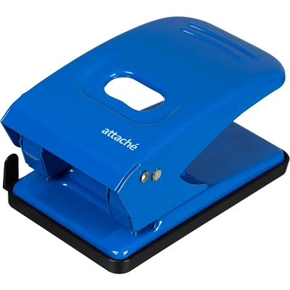 Дырокол Attache до 60 листов, с линейкой, металл, синий