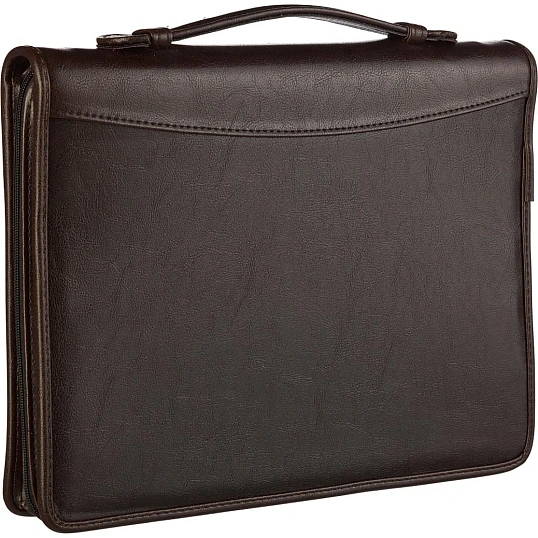 Папка деловая из кож/зам из кож/зам № 161 с ручкой, коричн., Россия