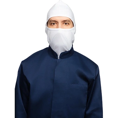 Балаклава  трикотаж ХАССП плотность 120 г. р-р универсальный цв.белый