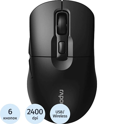 Мышь компьютерная RAPOO беспр. M308-BL черный (13179)