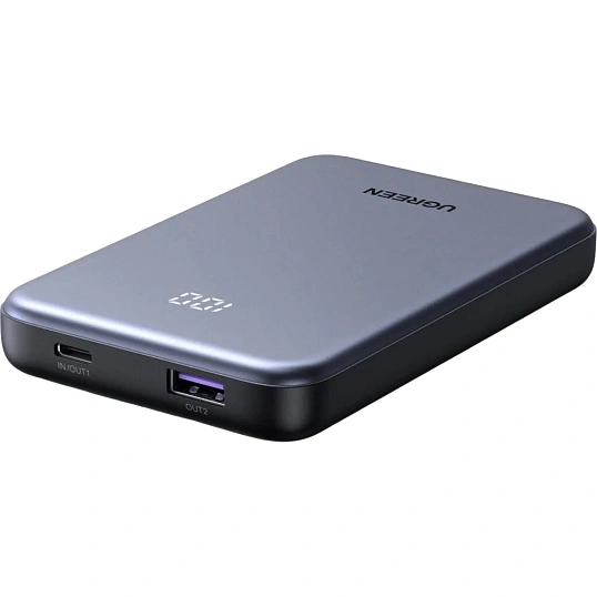 Внешний аккумулятор UGREEN PB507(75131B)10000mAh,с двумя вых,20W,сер космос